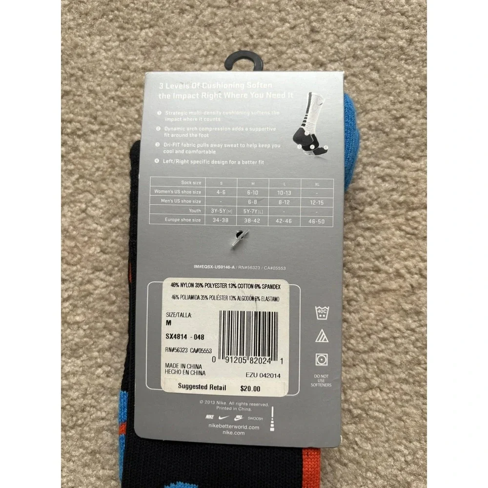 Nike Elite Socks KD OKC‎ Mens Medium Dri-FIT Basketball SX4814-048